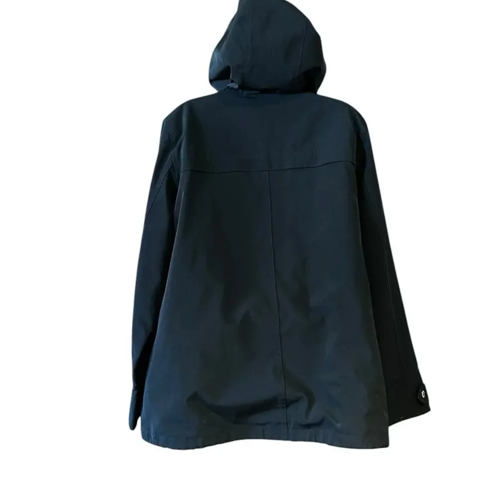 London Fog Women’s Large Black Hooded Full Zip Jacke/Coat with Flannel Lining - Picture 2 of 11